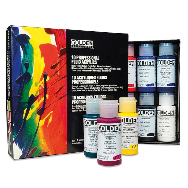 Golden Fluid Acrylics-Set | 10x 30 ml