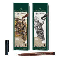 Faber-Castell Pitt Artist Pen Fineliner-Set | 4 Stifte