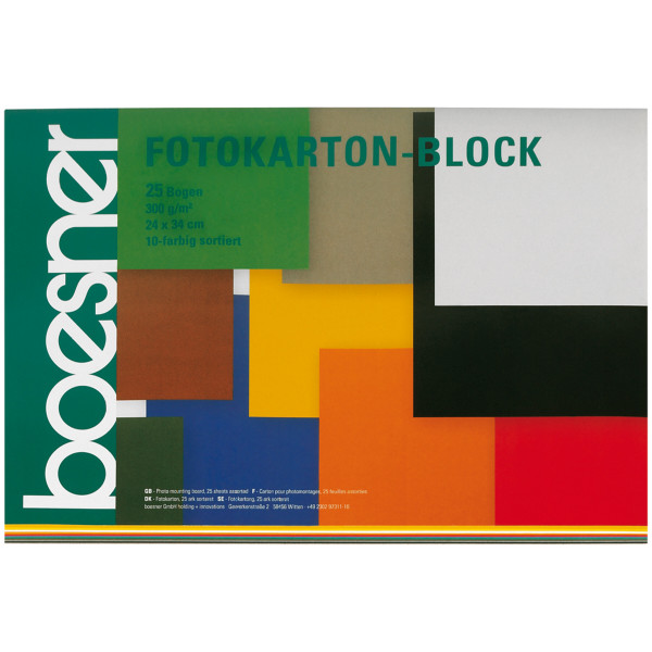 boesner Fotokartongblock med 10 färger