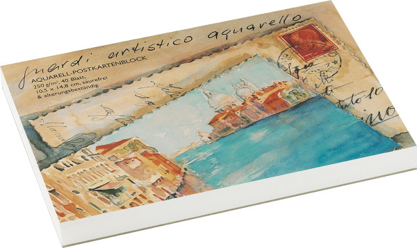 Guardi Artistico Aquarello Block med akvarellvykort